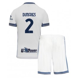 Inter Milan Denzel Dumfries #2 Uit tenue Kids 2024-25 Korte Mouw (+ Korte broeken)